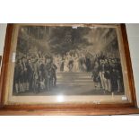 FRAMED 19TH CENTURY PRINT, "HER MAJESTY THE QUEEN OPENING THE GREAT EXHIBITION OF ALL NATIONS 1851",