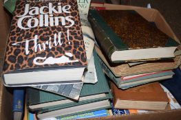 BOX OF MIXED BOOKS, NOVELS BY JACKIE COLLINS AND BOTANICAL BOOKS, SOME GERMAN LITERATURE