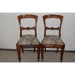 PAIROF 19TH CENTURY UPHOLSTERED BALLOON BACK CHAIRS