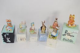 SEVEN BEATRIX POTTER ANIMAL STUDIES WITH ORIGINAL BOXES