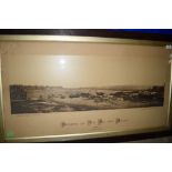 VINTAGE FRAMED PHOTOGRAPHIC PRINT "HARTLEPOOL AND TEES BAY FROM MIDDLETON 1884", APPROX 30 X 90CM