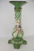 GREEN GLAZED POTTERY JARDINIERE STAND