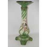 GREEN GLAZED POTTERY JARDINIERE STAND