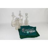 GLASS DECANTERS WITH QUANTITY OF STOPPERS