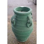 COMPOSITION GARDEN URN FORMED AS A WATER EWER 53CM HEIGHT