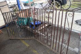 PAIR OF WROUGHT IRON GATES 126CM WIDTH X 130CM HEIGHT