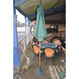 GARDEN PARASOL AND METAL STAND