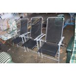 THREE METAL GARDEN CHAIRS