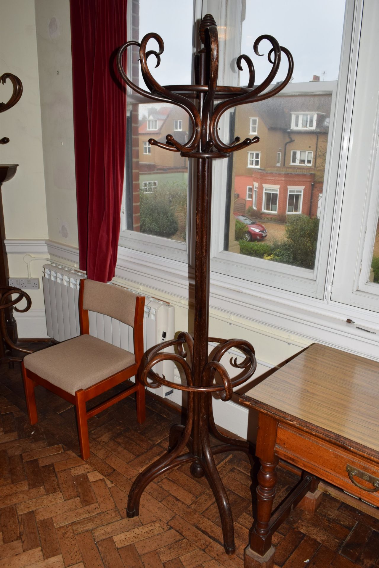 Early 20th century stained beech, bentwood hat/coat/umbrella stand (beehive finial) - Image 2 of 2