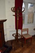 Early 20th century stained beech, bentwood hat/coat/umbrella stand (urn finial)