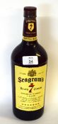 1 bottle Seagrams Seven Crown American Whiskey, 34 fl oz, 80° proof