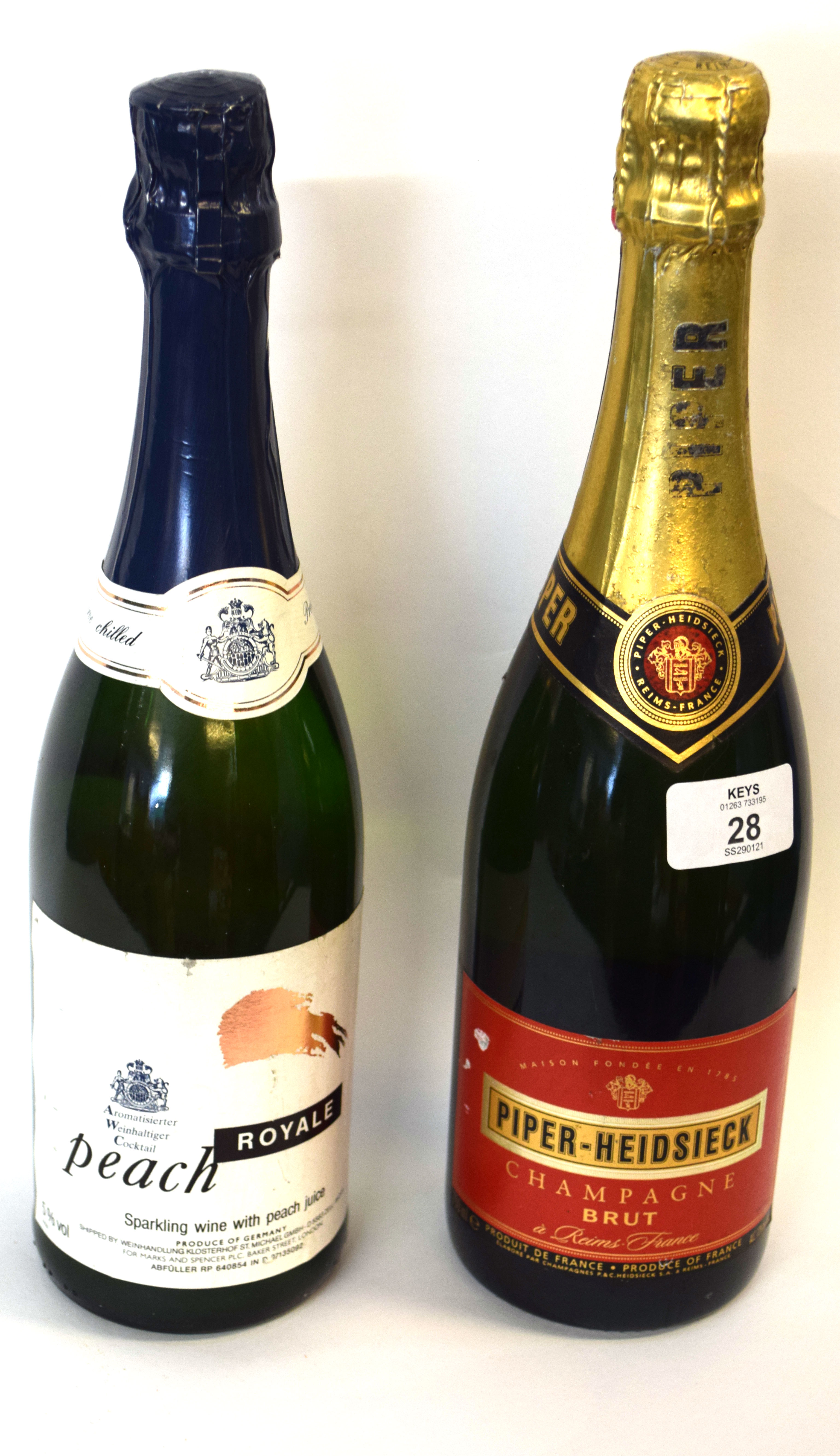 1 bottle NV Piper Heidsieck Champagne, t/w 1 bottle NV Peach Royale Sparkling Wine (2)