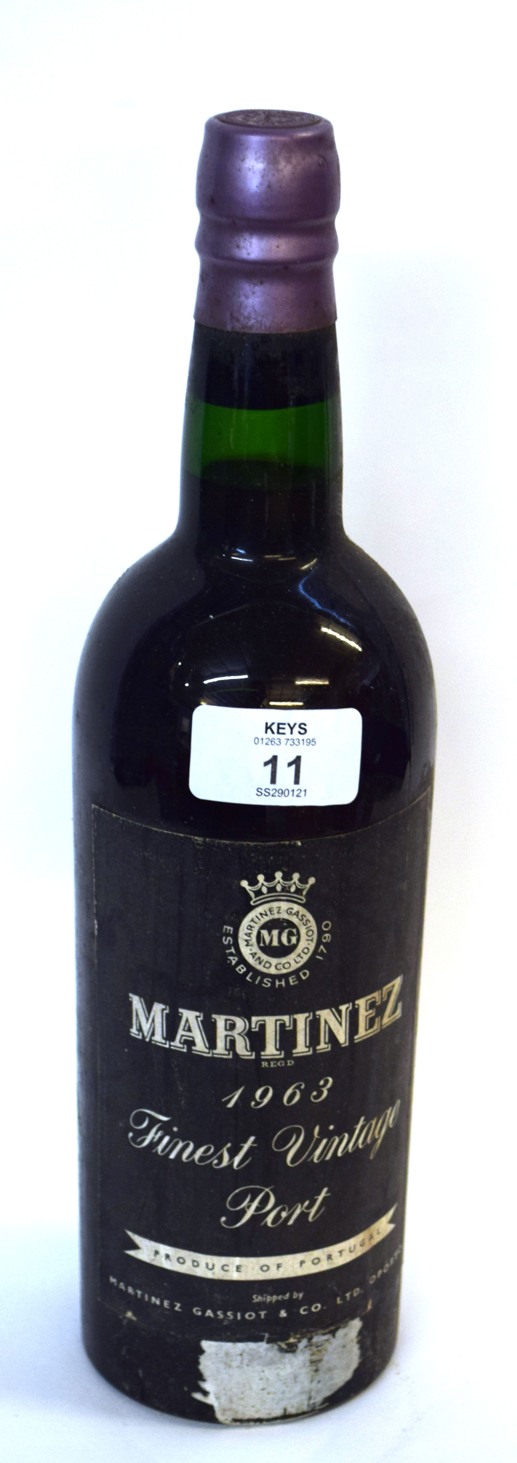 1 bottle 1963 Martinez Vintage Port