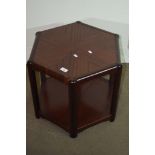 REPRODUCTION MAHOGANY EFFECT OCTAGONAL COFFEE TABLE, APPROX 49CM