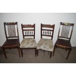TWO PAIRS OF OAK DINING CHAIRS