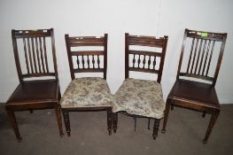 TWO PAIRS OF OAK DINING CHAIRS