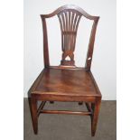 LYRE BACK OAK DINING CHAIR, HEIGHT APPROX 97CM
