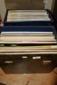 TWO BOXES CONTAINING RECORDS, MAINLY POP AND CLASSICAL MUSIC