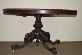 VICTORIAN MAHOGANY OVAL BREAKFAST TABLE, SIZE ROUGHLY 130 X 100CM