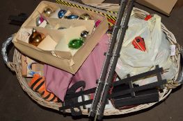 BOX OF CERAMIC ITEMS AND SOME TOY CARS