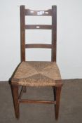 RUSTIC STYLE RUSH SEATED CHAIR, HEIGHT APPROX 92CM