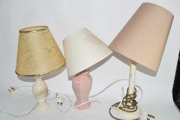 THREE TABLE LAMPS