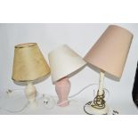 THREE TABLE LAMPS