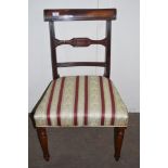 REGENCY STYLE UPHOLSTERED DINING CHAIR, HEIGHT APPROX 87CM