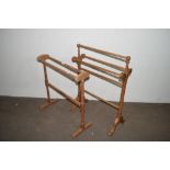 VINTAGE PINE TOWEL RACK TOGETHER WITH ONE OTHER