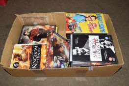 BOX OF VIDEOS, DVDS ETC