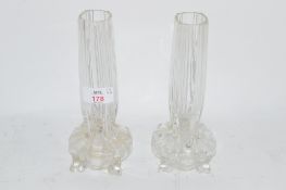 PAIR OF GLASS BUD VASES