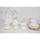 PART ROYAL ALBERT WHITE GLAZED TEA SET COMPRISING MILK JUG, SUGAR BOWL, SIX CUPS AND SAUCERS