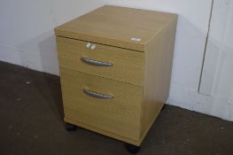 BEECH EFFECT OFFICE FILING PEDESTAL, APPROX WIDTH 45CM