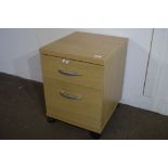 BEECH EFFECT OFFICE FILING PEDESTAL, APPROX WIDTH 45CM