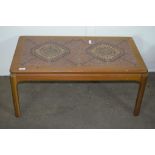 SMALL TILE TOP COFFEE TABLE, LENGTH APPROX 91CM
