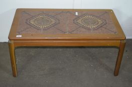 SMALL TILE TOP COFFEE TABLE, LENGTH APPROX 91CM