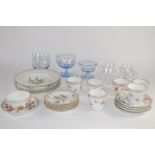 GLASS WARES AND CERAMIC ITEMS IN CONTINENTAL PORCELAIN STYLE