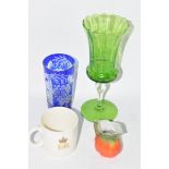 GLASS AND CERAMIC ITEMS INCLUDING A BLUE CUT GLASS BEAKER