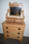 EARLY 20TH CENTURY CHEST OF DRAWERS/MIRROR BACK DRESSING TABLE