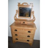 EARLY 20TH CENTURY CHEST OF DRAWERS/MIRROR BACK DRESSING TABLE