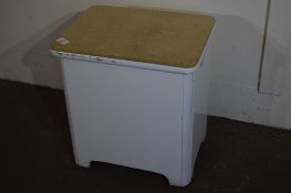 SMALL PAINTED WOOD BATHROOM BIN, APPROX 41CM