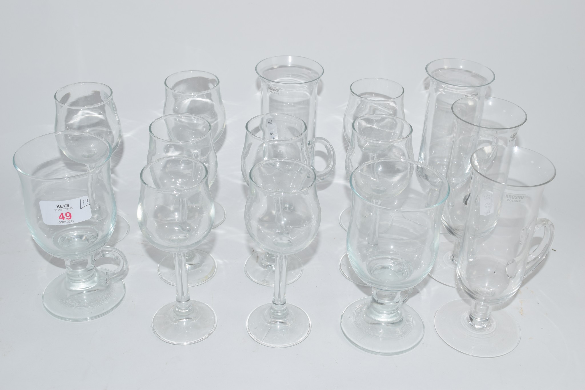 ASSORTED WINE GLASSES ETC