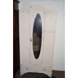 PAINTED WOODEN SINGLE WARDROBE, 88CM WIDE