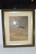 CHINESE WATERCOLOUR OF WADING BIRDS WITH SIGNATURE BLOCK ON LOWER RIGHT SIDE