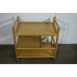 BEECH EFFECT TEA TROLLEY, LENGTH APPROX 72CM