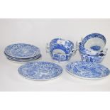 SET OF COPELAND SPODE ITALIAN PATTERN DESSERT DISHES AND STANDS
