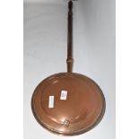 COPPER WARMING PAN WITH WOODEN HANDLE