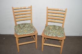 PAIR OF MODERN LADDERBACK KITCHEN CHAIRS, EACH HEIGHT APPROX 88CM