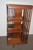 GOOD QUALITY EARLY 20TH CENTURY MAHOGANY REVOLVING BOOKCASE, APPROX 56CM SQUARE