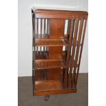 GOOD QUALITY EARLY 20TH CENTURY MAHOGANY REVOLVING BOOKCASE, APPROX 56CM SQUARE